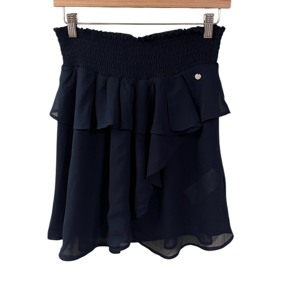 Pepe Jeans London Lana Ruffled Layer Mini Skirt Dulwich Smocked Waist - Picture 4 of 9